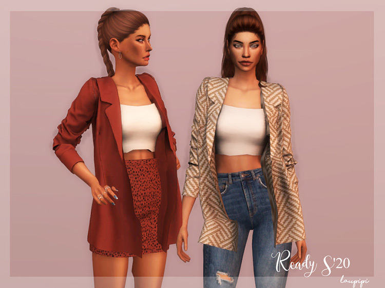 Jacket + Top Outfit Sims 4 CC
