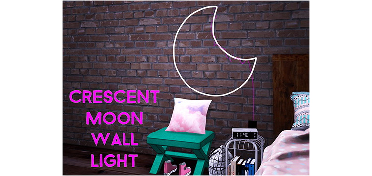 Crescent Moon Wall Light for Sims 4