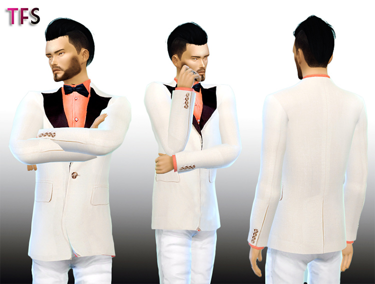 White Tuxedo CC for The Sims 4