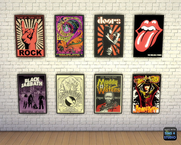 Rock Posters Sims 4 CC