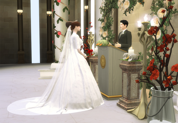 Lena Wedding Veil TS4 CC