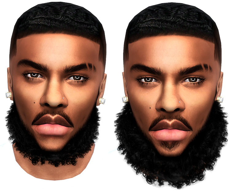 Curly Beards Sims 4 CC screenshot